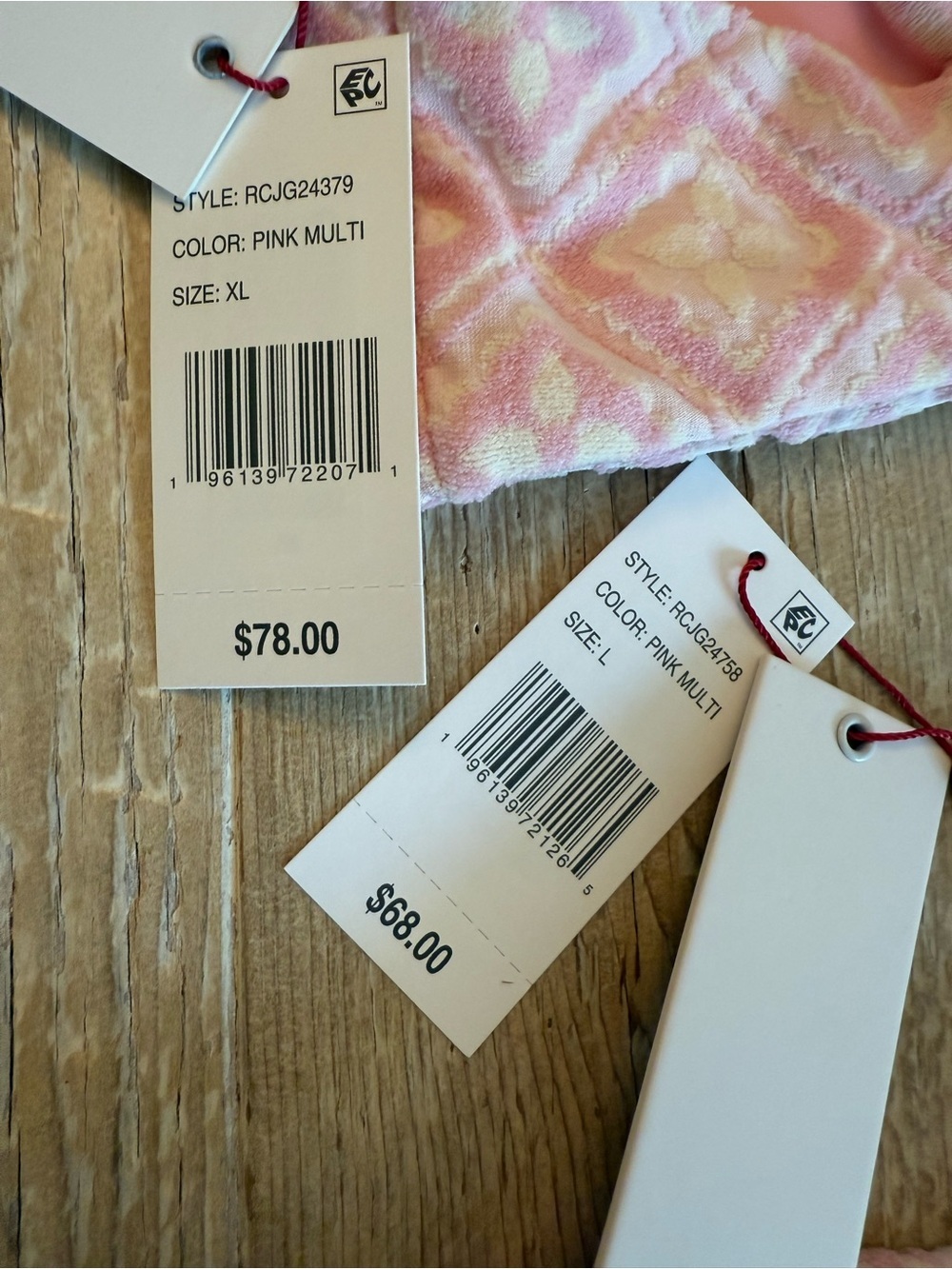 Red Carter Pink Textured Bikini Set xl top and large bottoms NWT - Picture 9 of 9